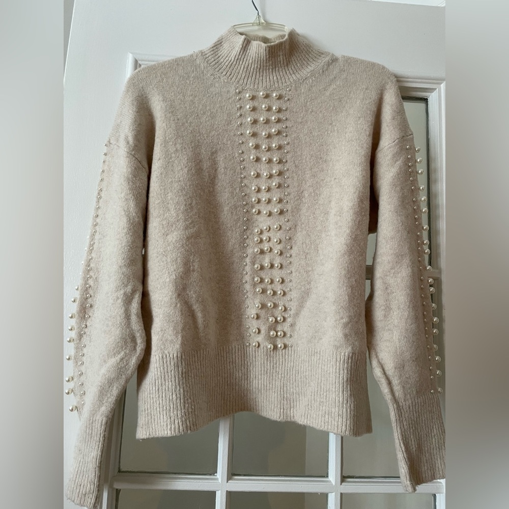 H&M faux Pearl studded oversized sweater